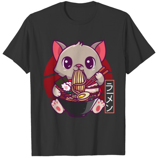 Funny Ramen Noodle Soup Neko Cat Kitten Gift T Shirts