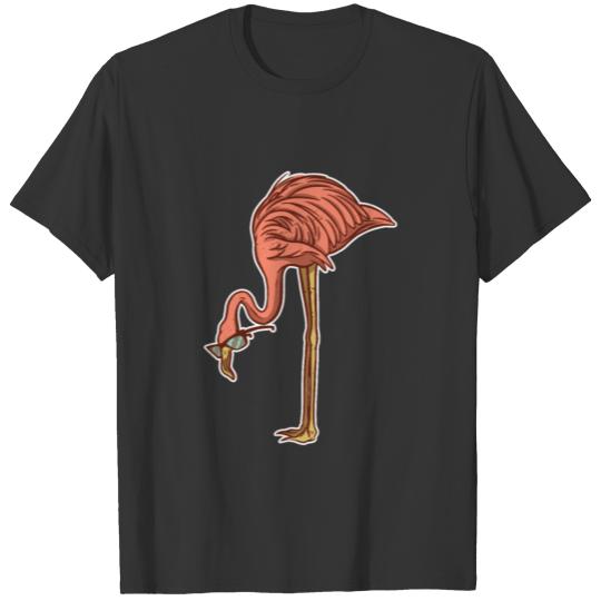 Funny flamingo bird with glasses cool flamingo art T Shirts