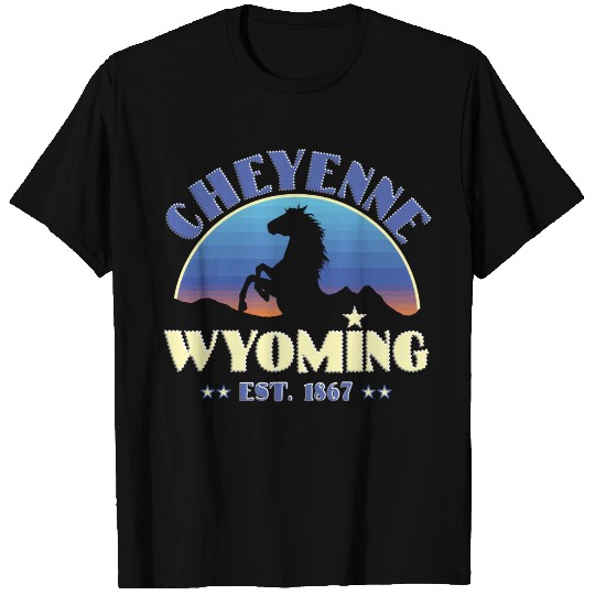 Cheyenne Wyoming Est 1867 Wild Horses T Shirts