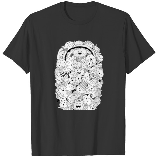 Ice Cream Party Doodle Art T Shirts