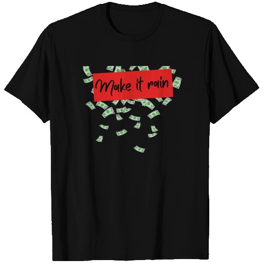 Make It Rain Cash Money Rain Red Black Logo T Shirts
