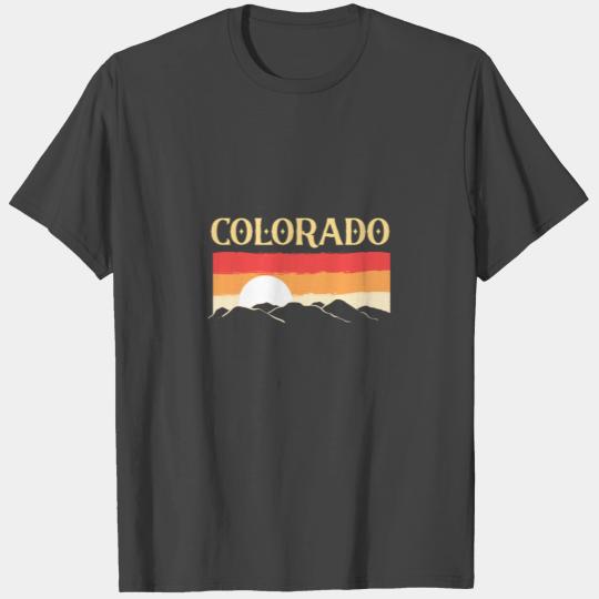 Colorado Sunset Retro Telluride Camping Hiking T Shirts