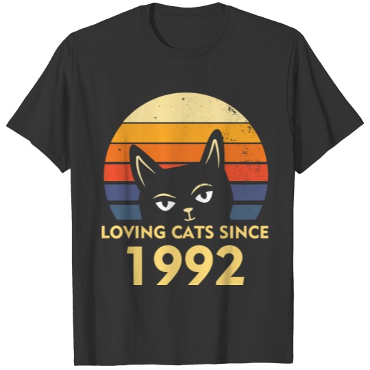 Cat Lover Birthday 1992 Cats Kitty Kitten Gift T-shirt