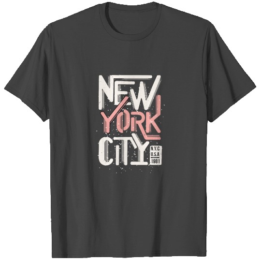 New York City Vintage Typography T Shirts