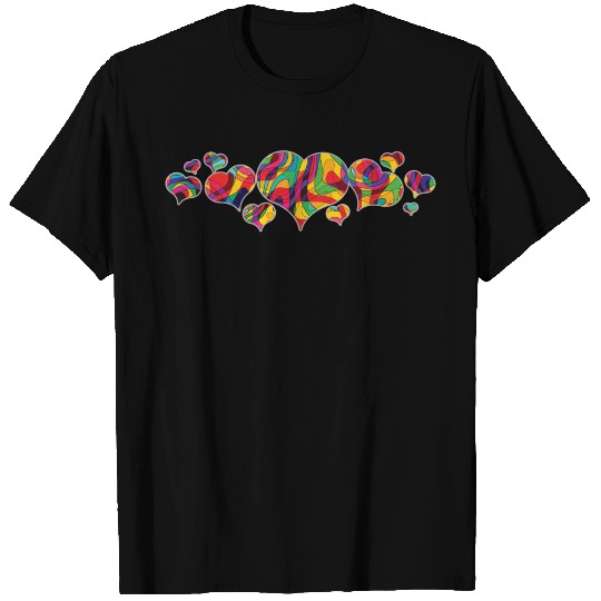 DANCING HEARTS Multi Colored T Shirts
