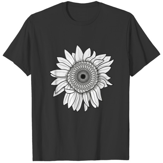 Hand-drawn Sunflower Sketch T-shirt