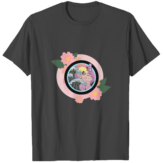 Cat Japanese Wave T Shirts