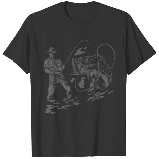 Retro Vintage Fisherman Fishing Bass Hobby Gift T Shirts