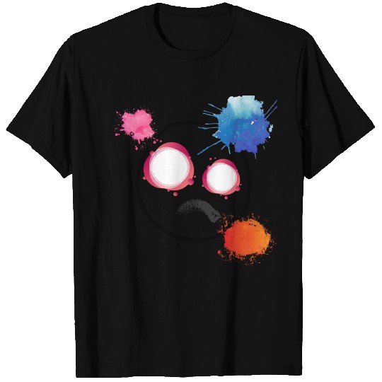 Sad face paint splatter T Shirts