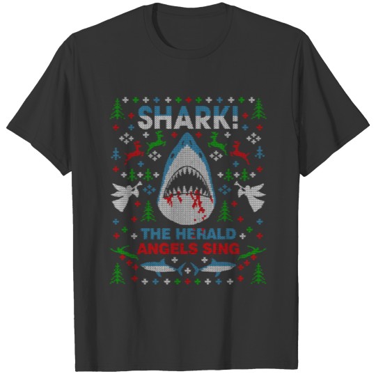 Funny Great White Shark Ugly Christmas Sweater Par T Shirts