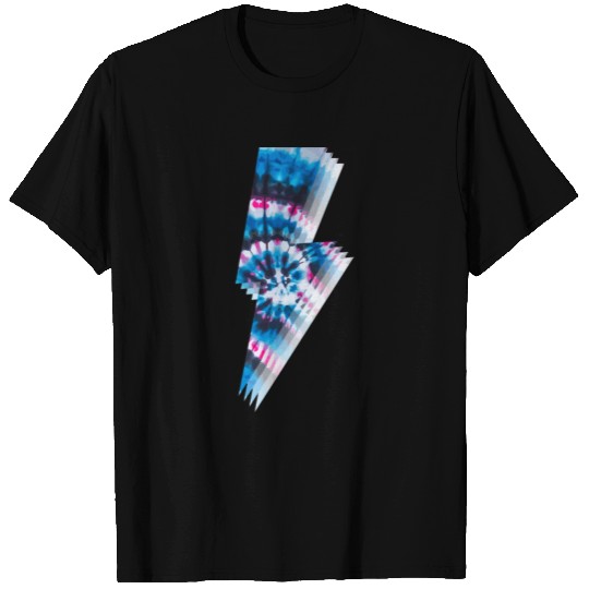 Tie Dye Lightning Bolt Graphic Print T Shirts