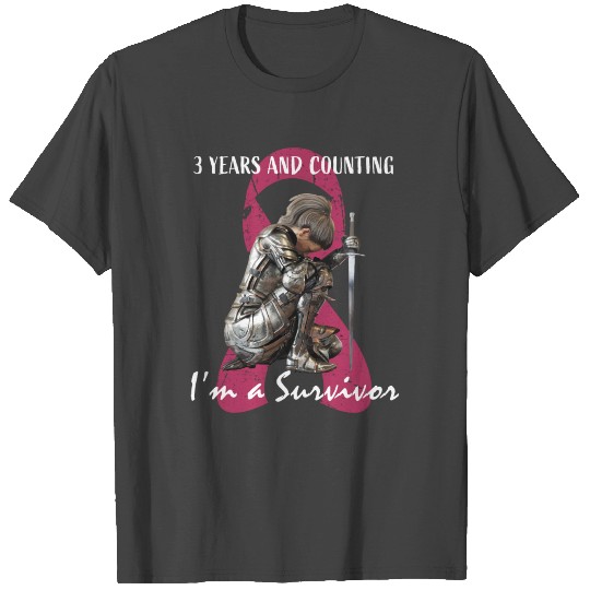 3 Years Cancer Free Pink Breast Cancer Survivor Gi T Shirts