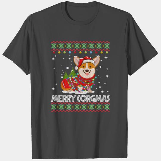 Corgi Dog Merry Corgmas Santa Corgi Ugly Christmas T Shirts
