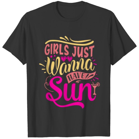 Sunshine Girls Summer Vacation Tan Beach Sun T Shirts