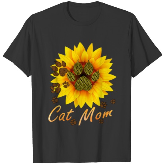 sunflower cat mom T Shirts