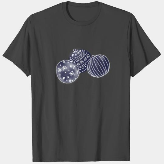 christmas balls, christmas decoration, blue white T Shirts