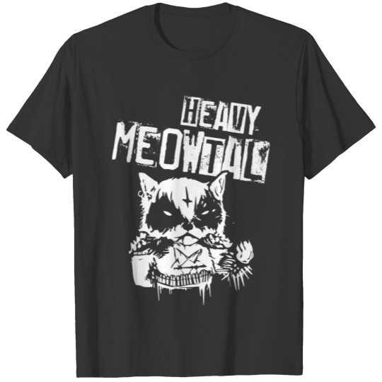 Heavy Meowtal - Cat Rock Music Lover T Shirts