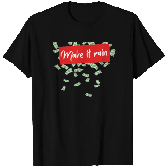 Make It Rain Cash Money Rain Red White Logo T Shirts