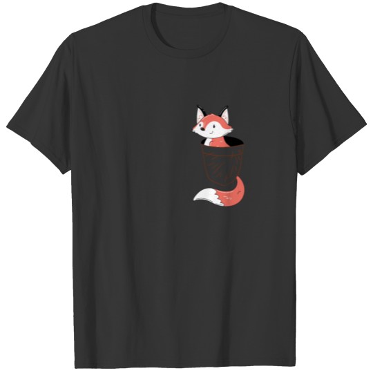 Pocket Fox: Cute Fox Looks Out Of The Pocket T Shirts