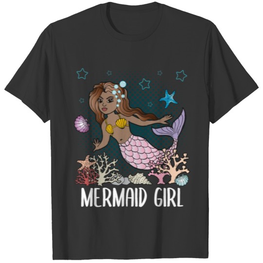 Beautiful Mermaid Girl Gift Women Kids T-shirt