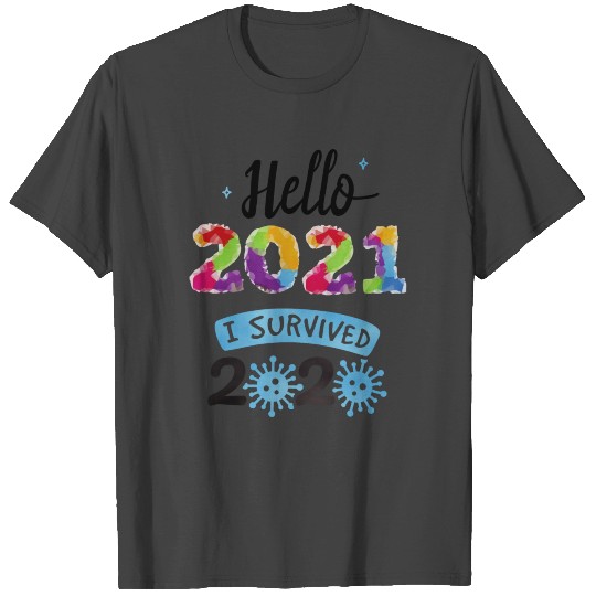 Corona virus design hello 2021 Survived 2020 T Shirts