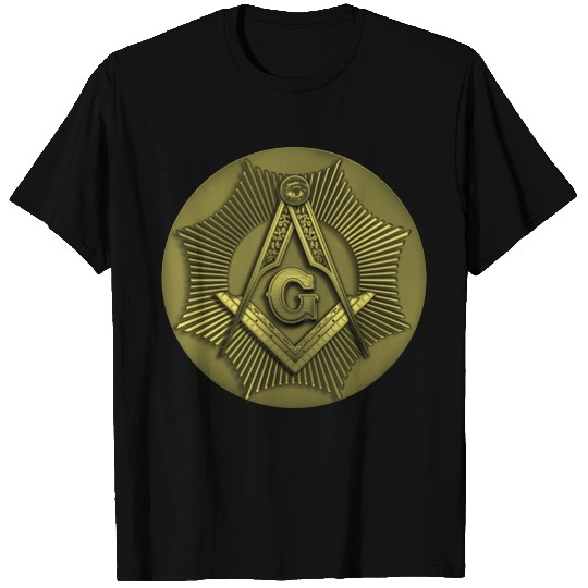 Masonic Square and Compass Brass Starburst T Shirts