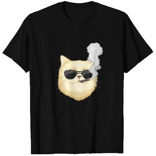 Funny Cat Smoking Sigar T Shirts