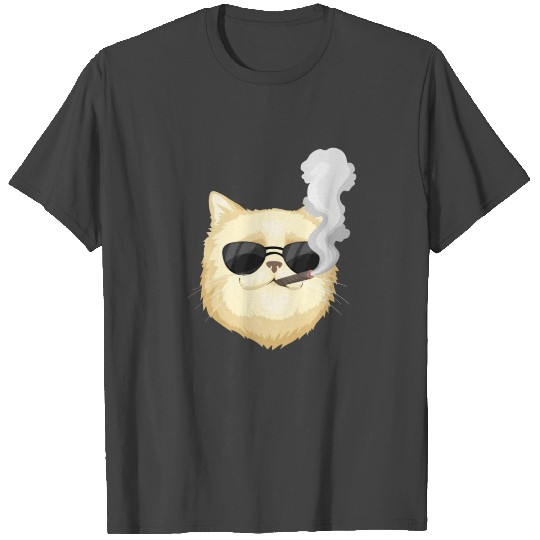 Funny Cat Smoking Sigar T Shirts