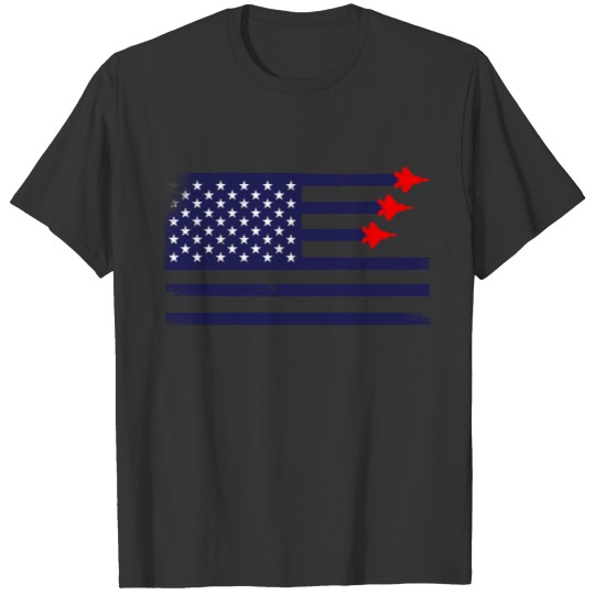 USA Airplane Jet Fighter 4th of July Patriotic T Shirts