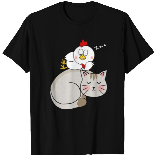 Tuxedo Cat Riding a Chicken T Shirts