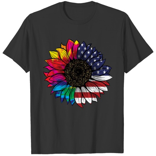 leopard tie dye american flag T Shirts