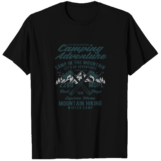 Camping Lets Go Adventure Winter Camp T Shirts