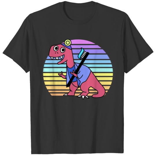 Dinosaur dentist vintage sunset T-shirt