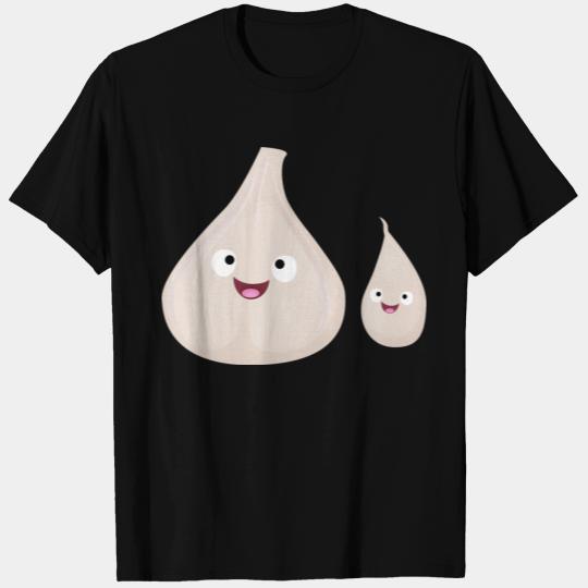 Cute garlic cartoon vegetable illustration T Shirts