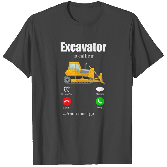 Excavator Construction Work Road Construction T Shirts