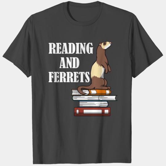 Reading And Ferret Cute Rodent Book Literature T Shirts