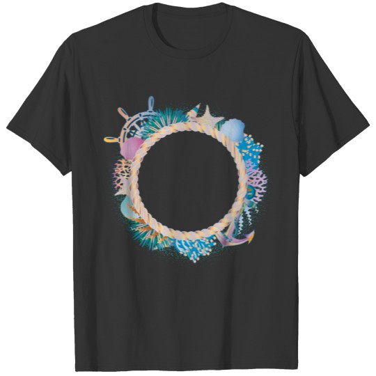 maritime frame made of rope and underwater element T-shirt