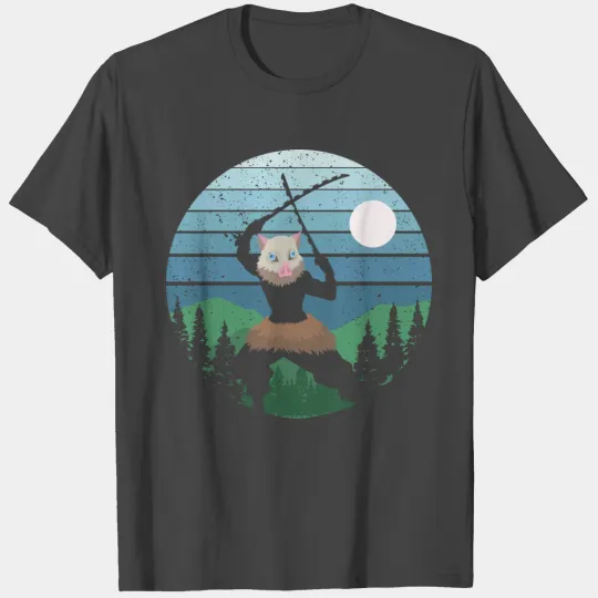 Retro Anime Kimetsu No Yaiba Inosuke T Shirts