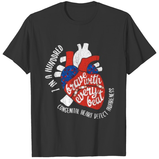 Brave With Every Beat CHD Awareness Happy Gift T-shirt