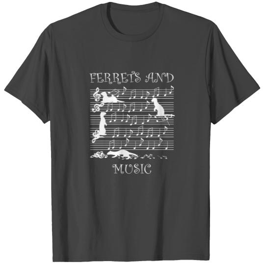 Cute Ferret music nout Clef Musician Instrument T Shirts