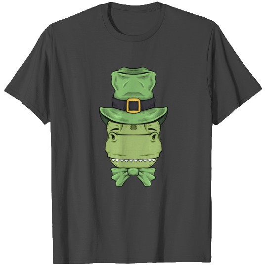 t rex st patrick day dinosaur fun design T Shirts