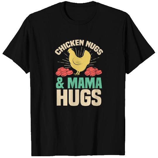 Hen Silhouette and Chicken Nuggets Around T Shirts