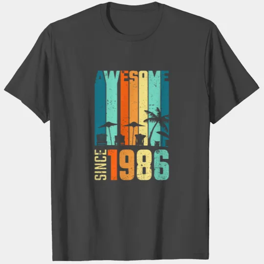 1986 Vintage born in Retro age Birthday gift idea T Shirts