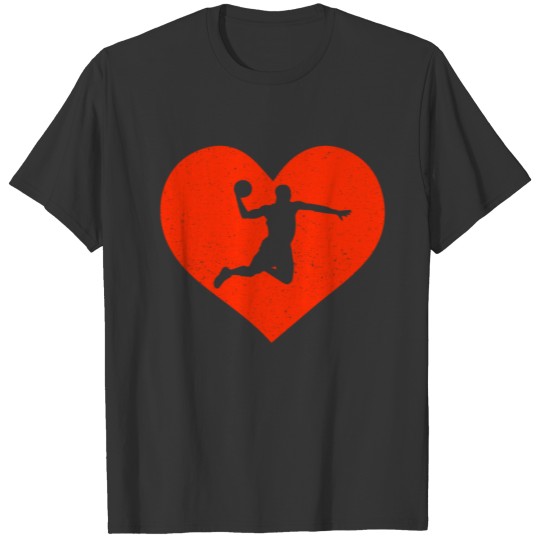 Basketball Lover Valentine Day Heart T-shirt