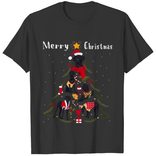 Christmas Tree Great Dane Lover Xmas Dog Owner T Shirts