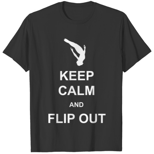 Keep calm and flip out jumping sport trampoline T-shirt