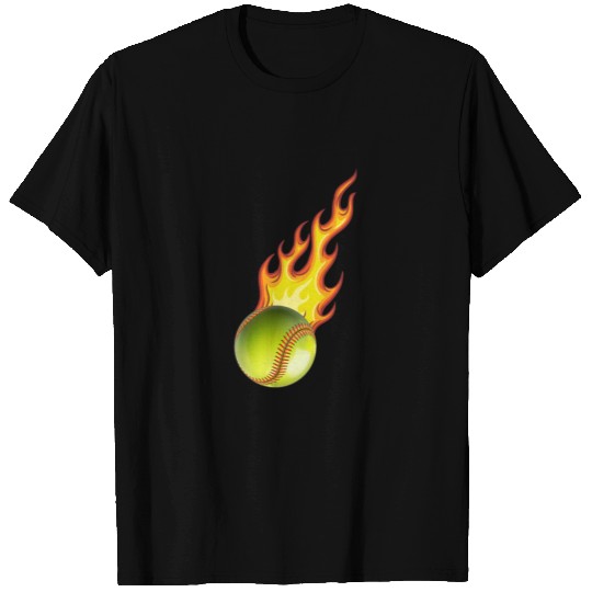 Softball Fire Ball Baseball Catcher Pitcher Gift T Shirts