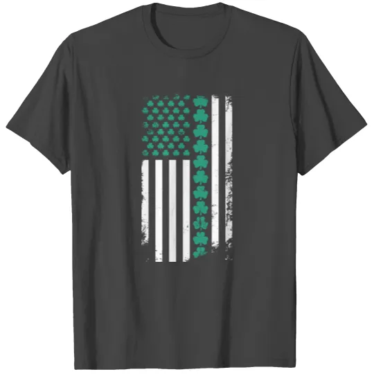 St Patricks Day USA Flag Vintage , Irish American T Shirts