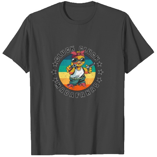 Chick Chicken Rooster MADAFAKAS Retro Vintage T Shirts