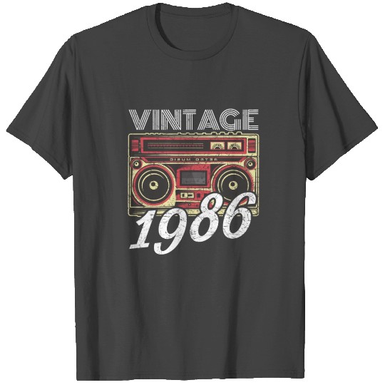 1986 Vintage born in Retro age Birthday gift idea T Shirts